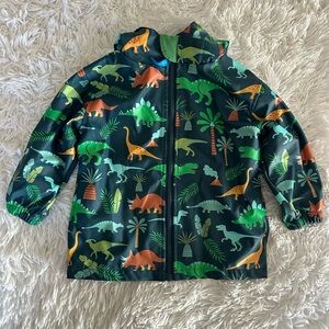 Stephen Joseph Kids Waterproof Dinosaur Print Raincoat Blue Green Orange Size 2T